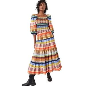 FARM Rio Multicolor Striped Maxi Skirt